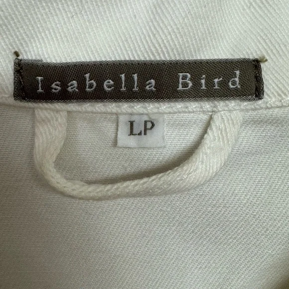 Isabella Byrd Anthropologie Ivory Denim Button Up Jacket LP - Picture 2 of 10